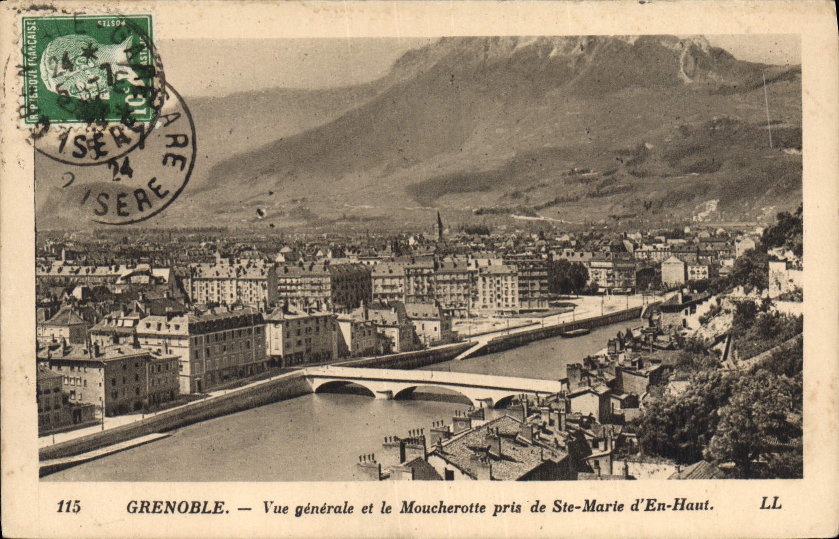 CPA Grenoble Vue generale et le Moucherotte pris de Ste Marie d'En Hant
