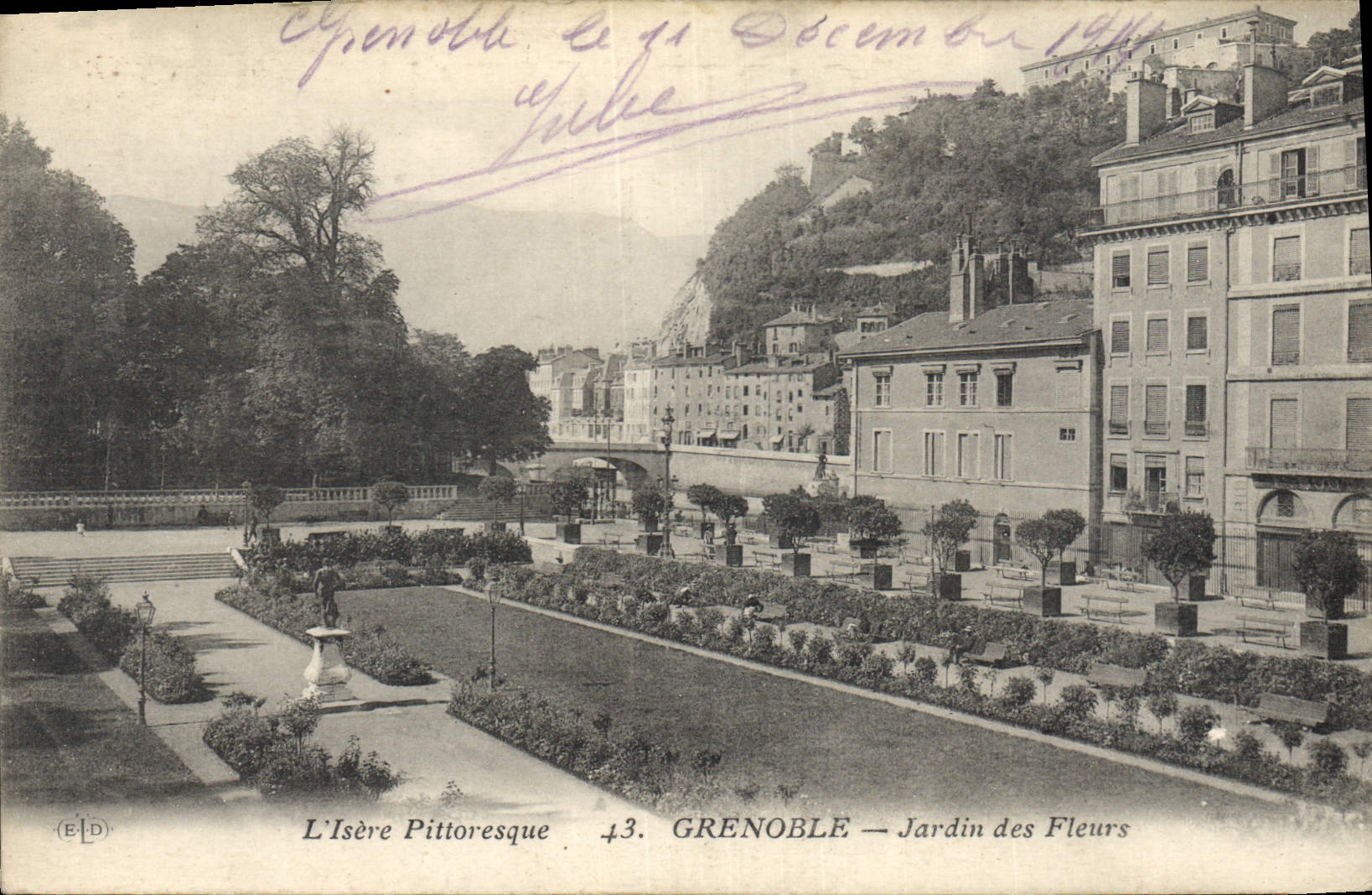CPA L'Isere Pittoresque Grenoble Jardin des Fleurs