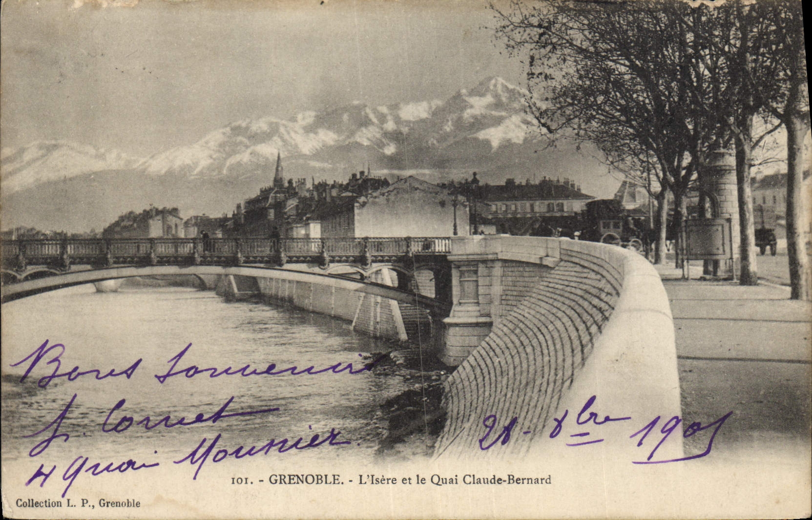 CPA Grenoble L'Isere et le Quai Claude Bernard