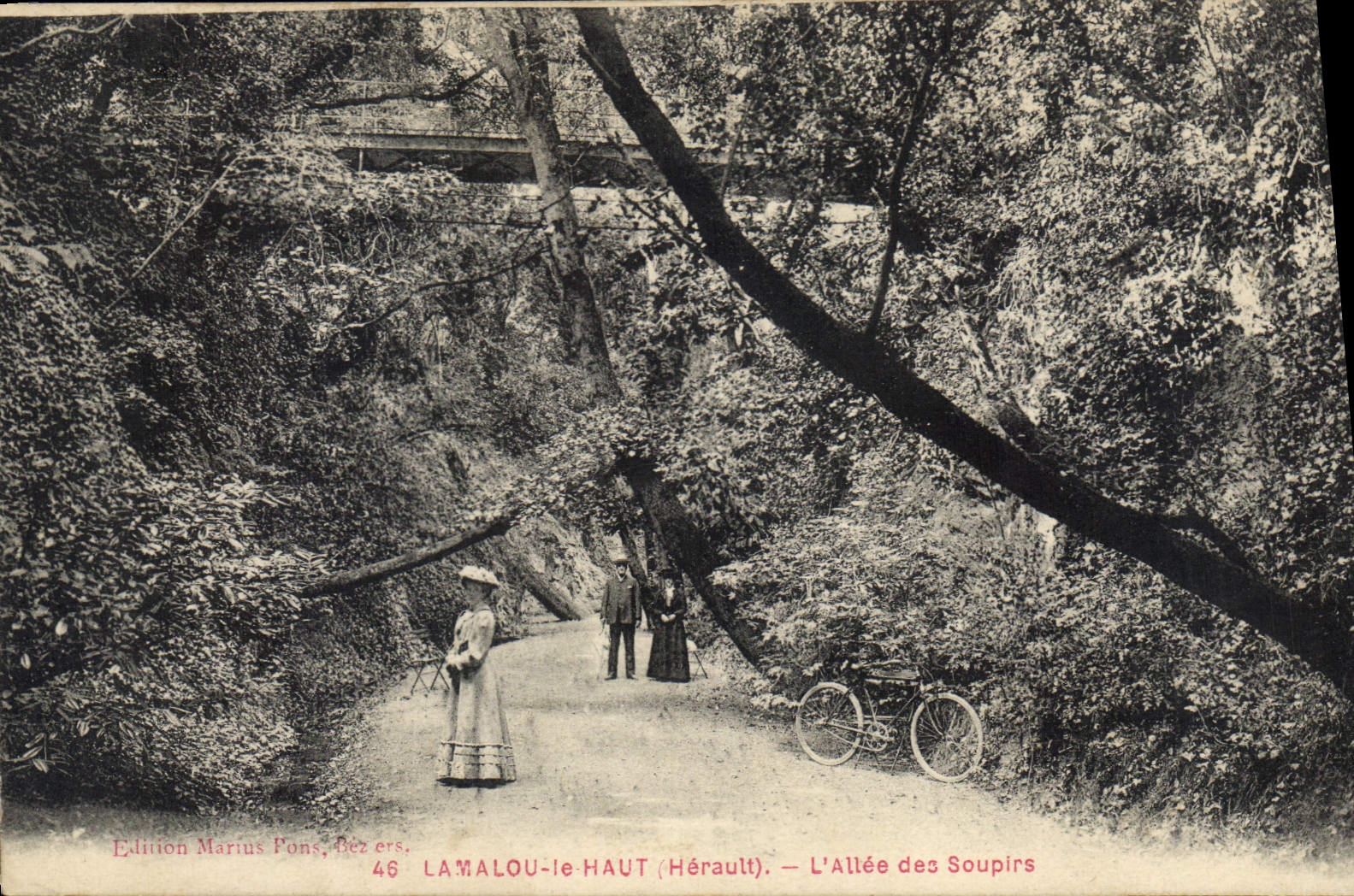 CPA Lamalou les Bains Herault L'Allee des Soupirs Velo Cycle