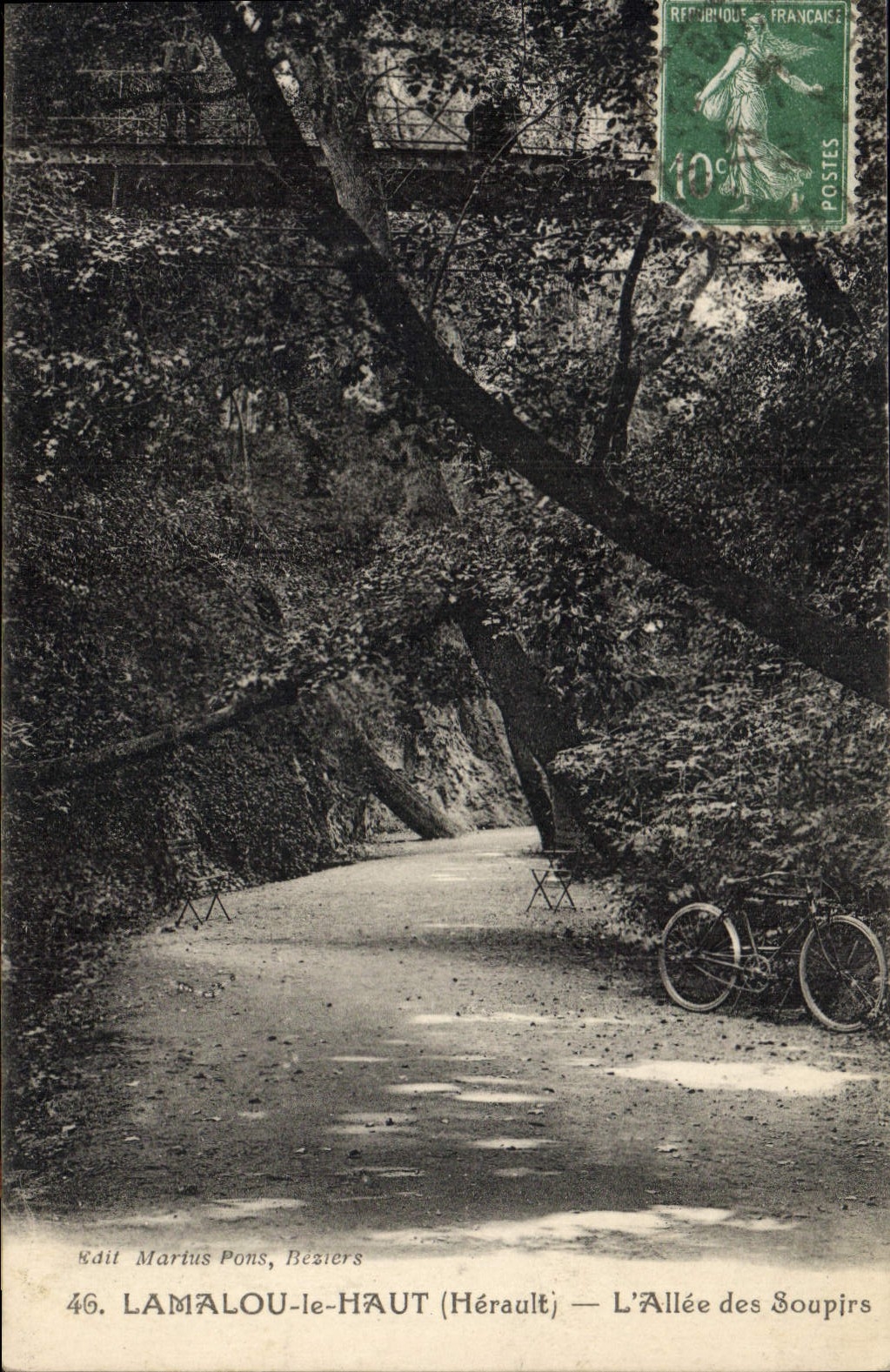 CPA Lamalou les Bains Herault l'Allee des Soupirs Velo Cycle