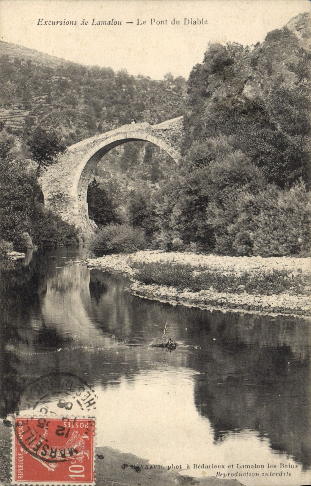 CPA Excursions de Lamalou Le Pont du Diable 