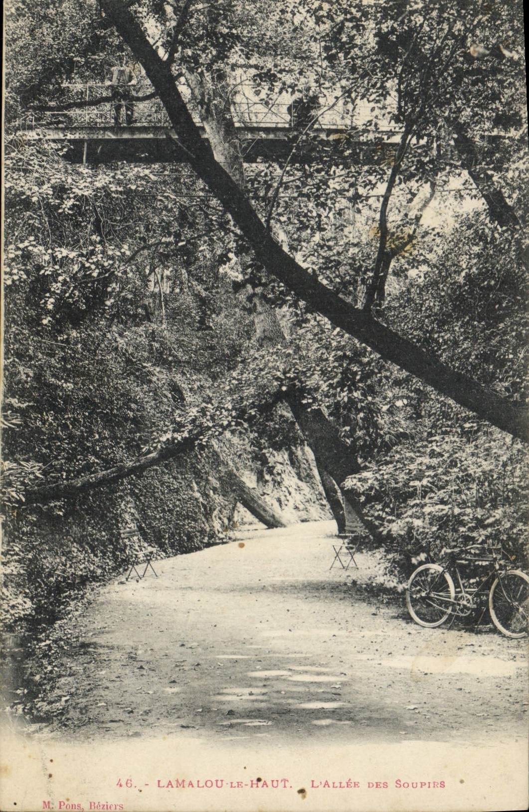 CPA Lamalou le Haut L'Allee des Soupirs Velo Cycle