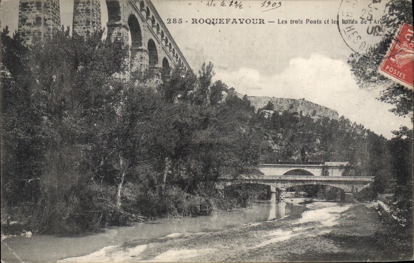 CPA Roquefavour Les Trois Ponts et les bords de l'Arc