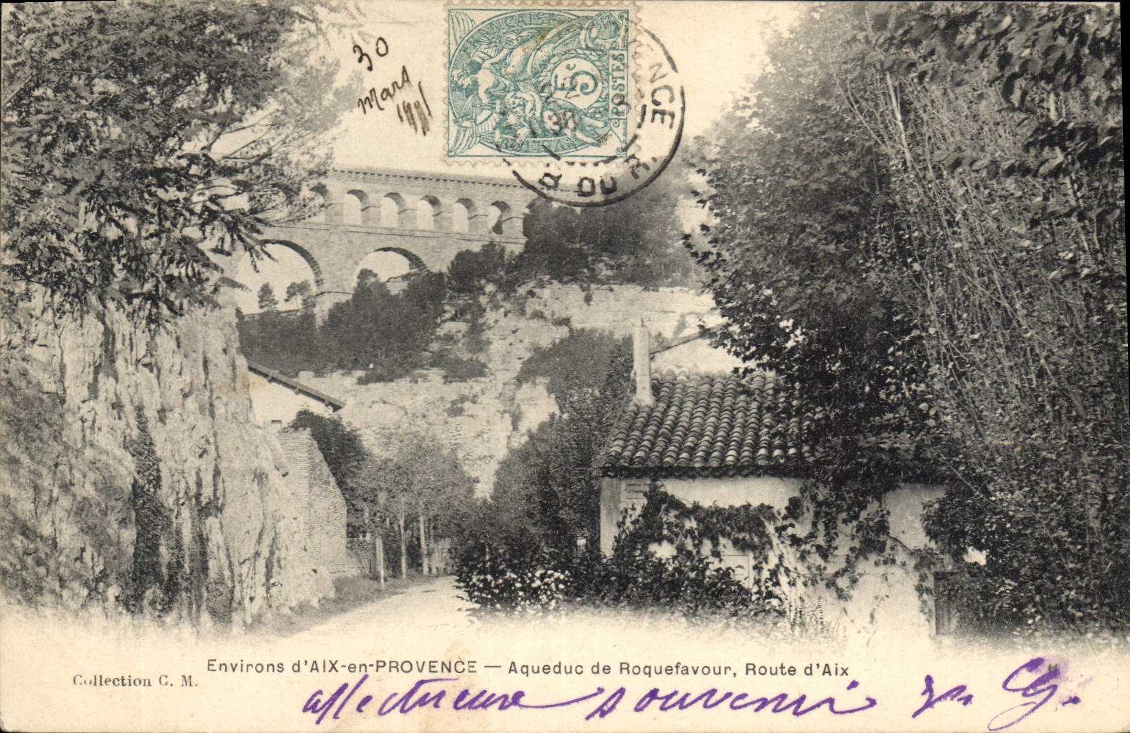 CPA Environs d'Aix en Provence Aqueduc de Roquefavour Route d'Aix 