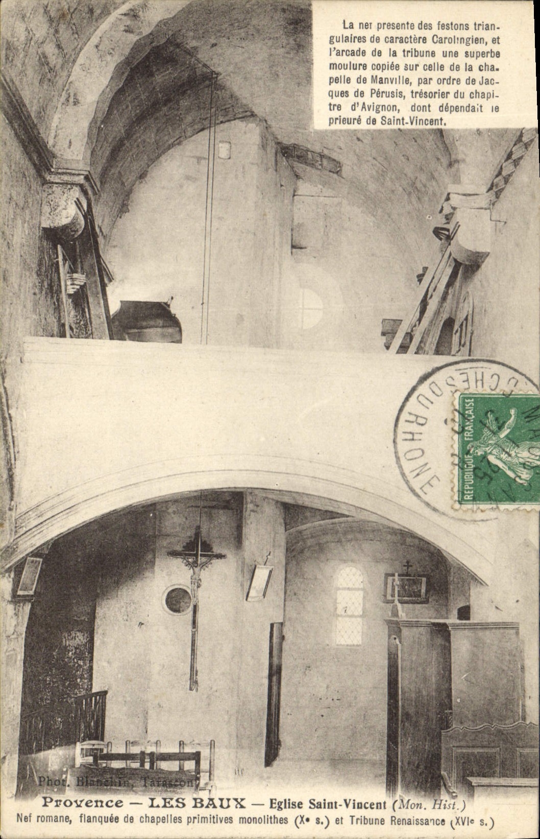 CPA Provence Les Baux Eglise Saint Vincent Nef romane