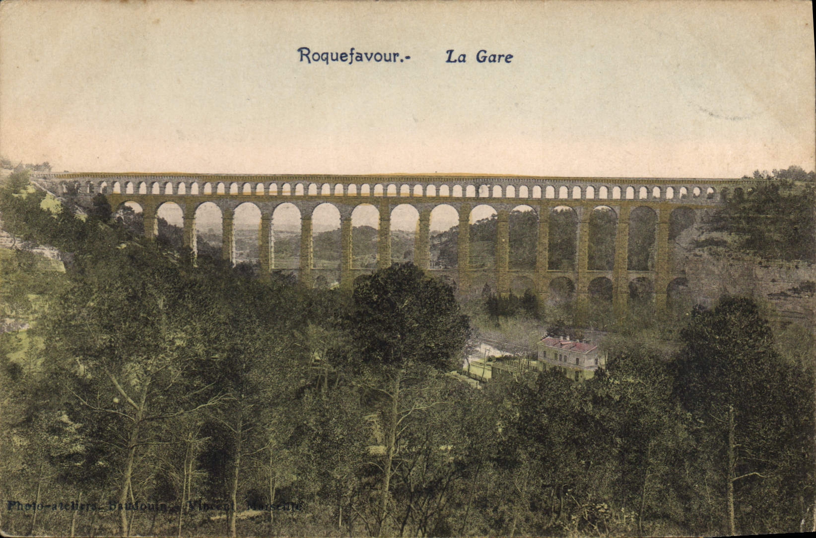 CPA Roquefavour la gare 