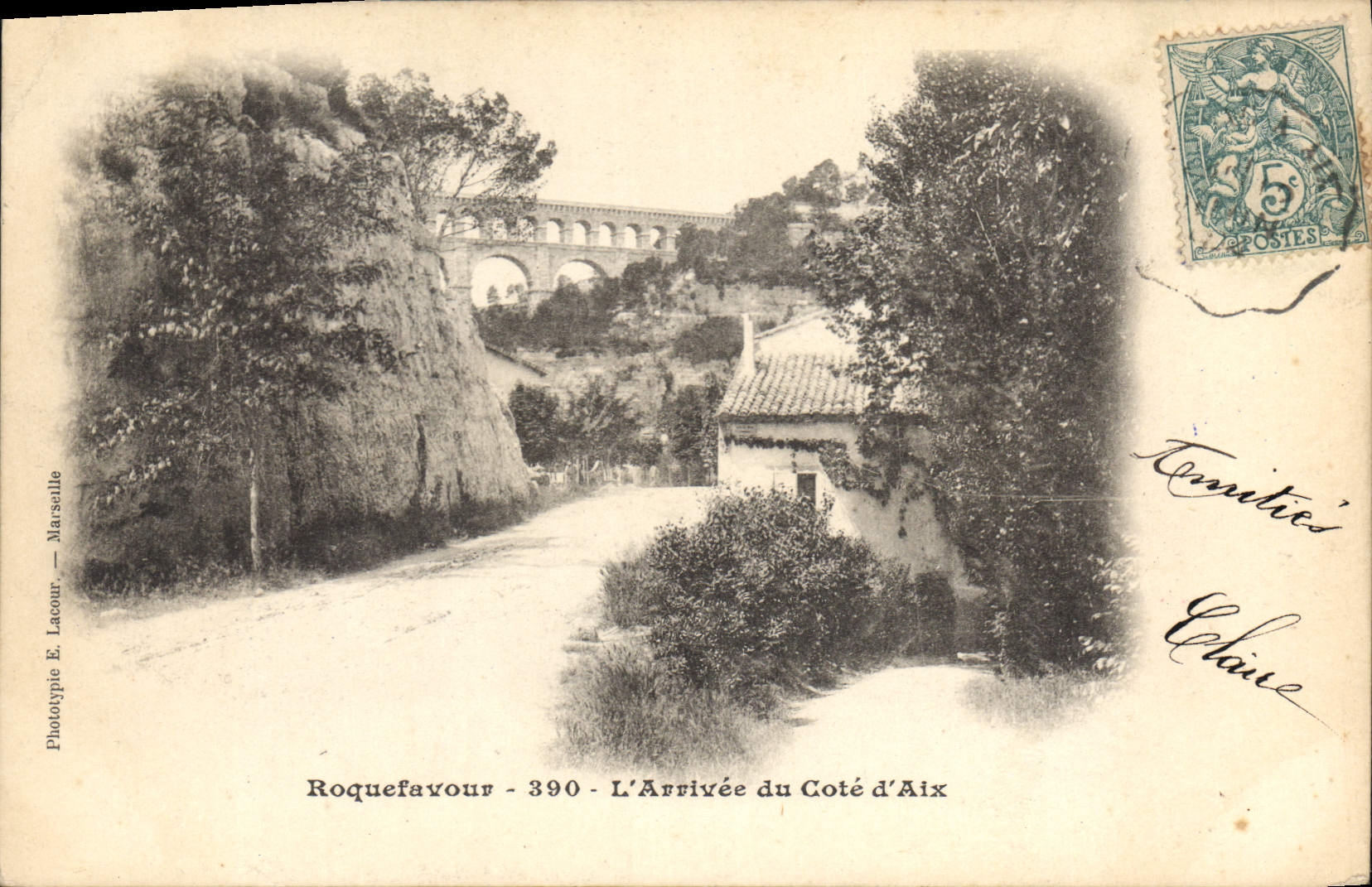 CPA Roquefavour L'Arrivee du Cote d'Aix 