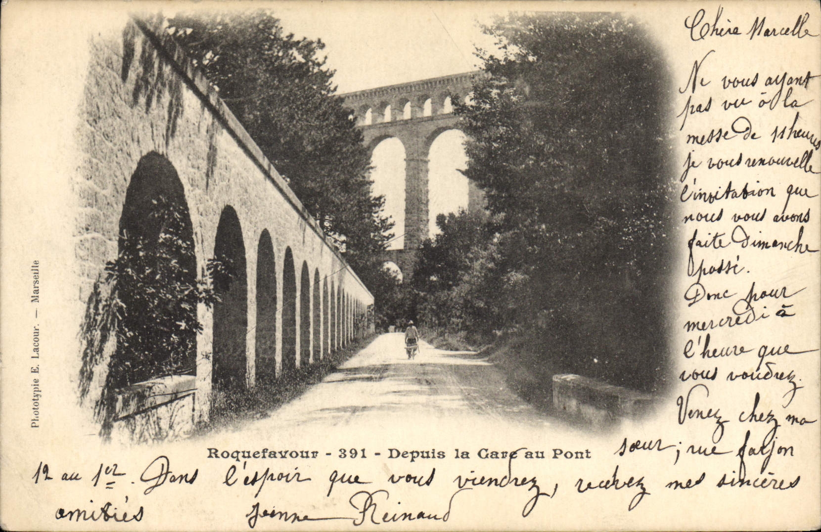 CPA Roquefavour Depuis la Gare au Pont 