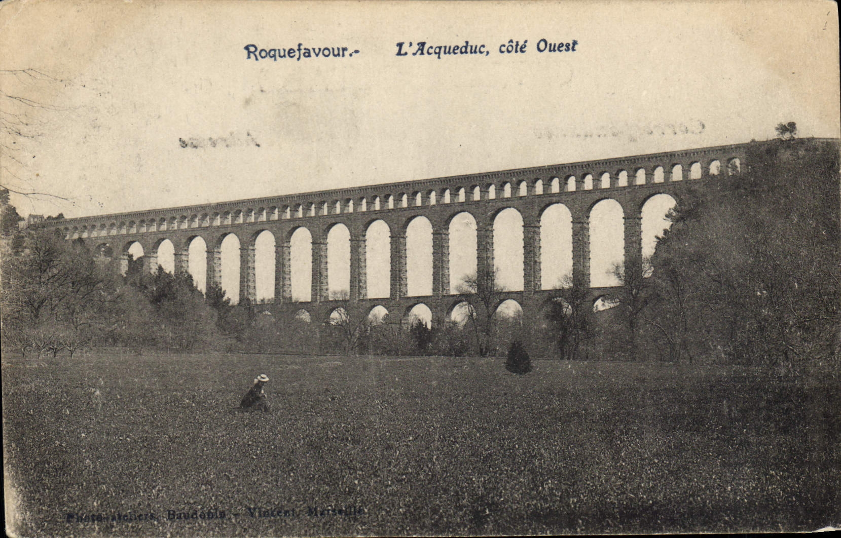 CPA Roquefavour l'Aqueduc cote Ouest 