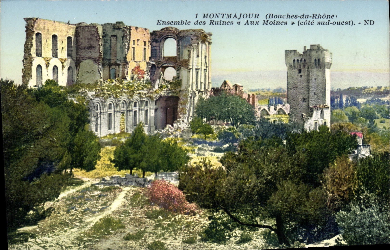 CPA Monmajour Bouches du Phone Ensemble des Ruines Aux Moines cote sud ouest 