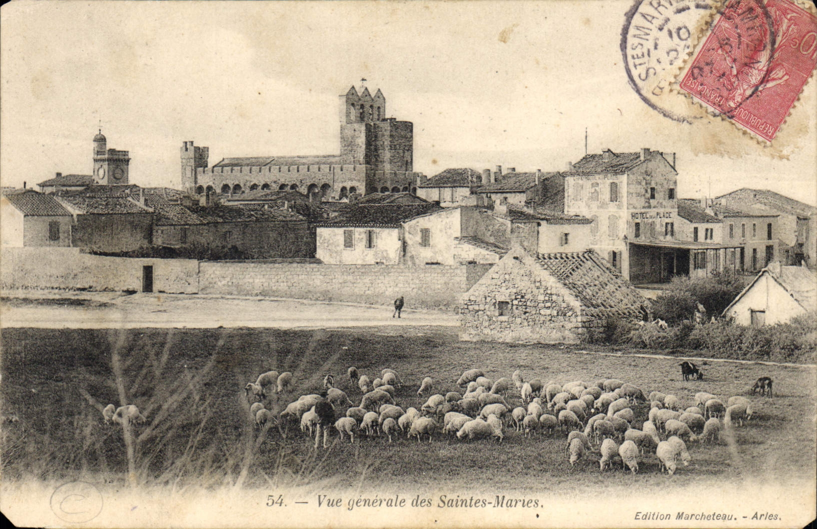 CPA Vue generale des Saintes Maries Moutons*