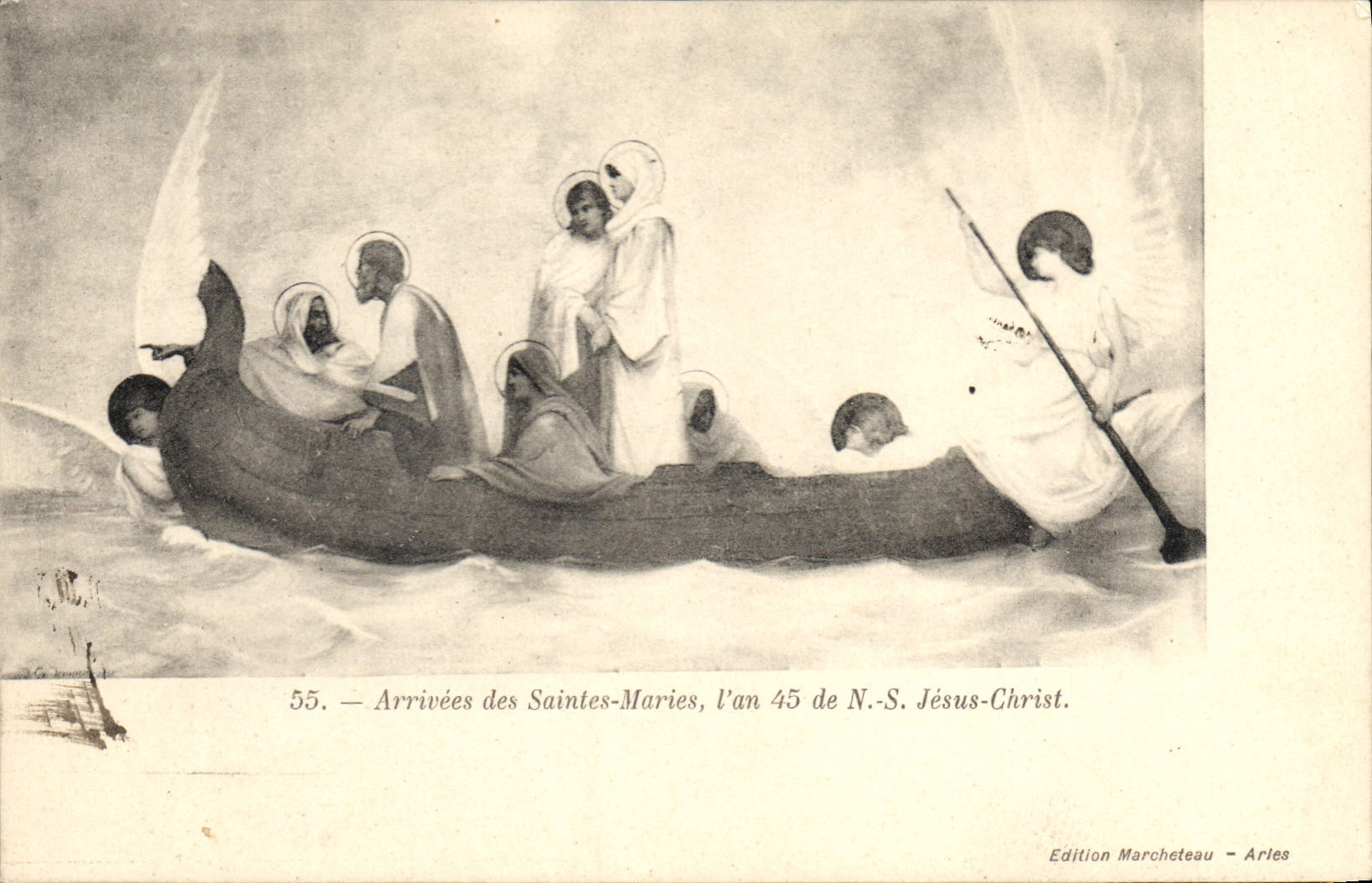 CPA Arrivee des Saintes Maries l'an 45 N S Jesus Christ