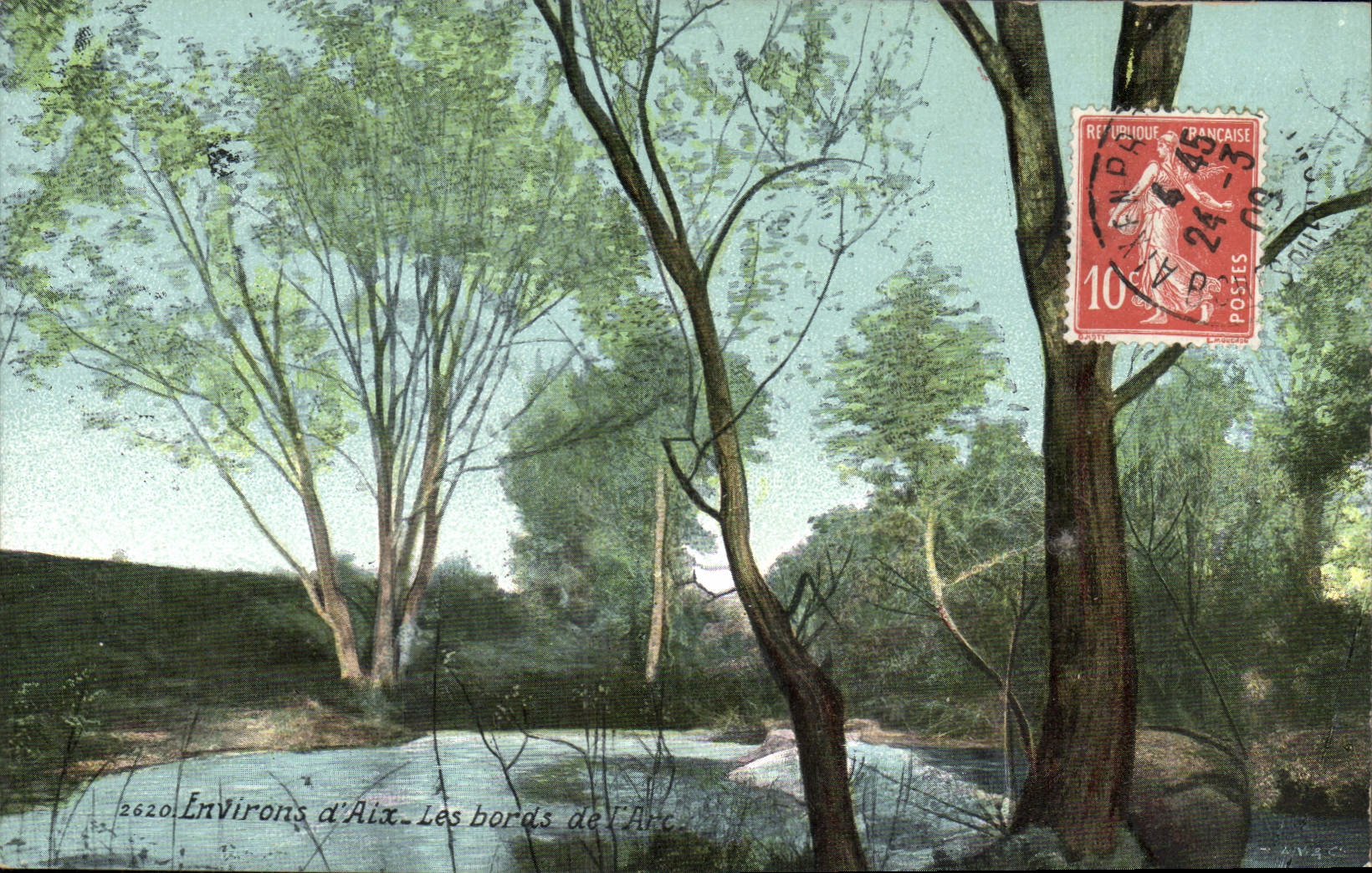 CPA Environs d'Aix Les bords de l'Arc 