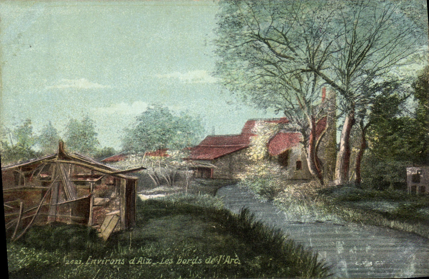 CPA Environs d'Aix les bords de l'Arc 