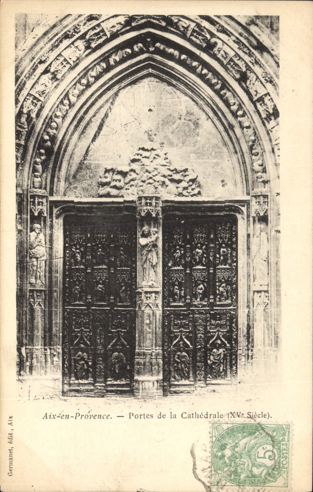 CPA Aix en Provence Portes de la cathedrale XV siecle 