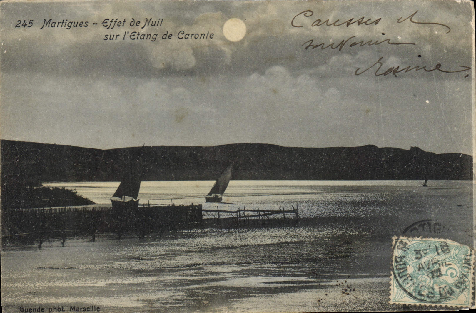 CPA Martigues Effet de Nuit sur l'Etang de Caronte
