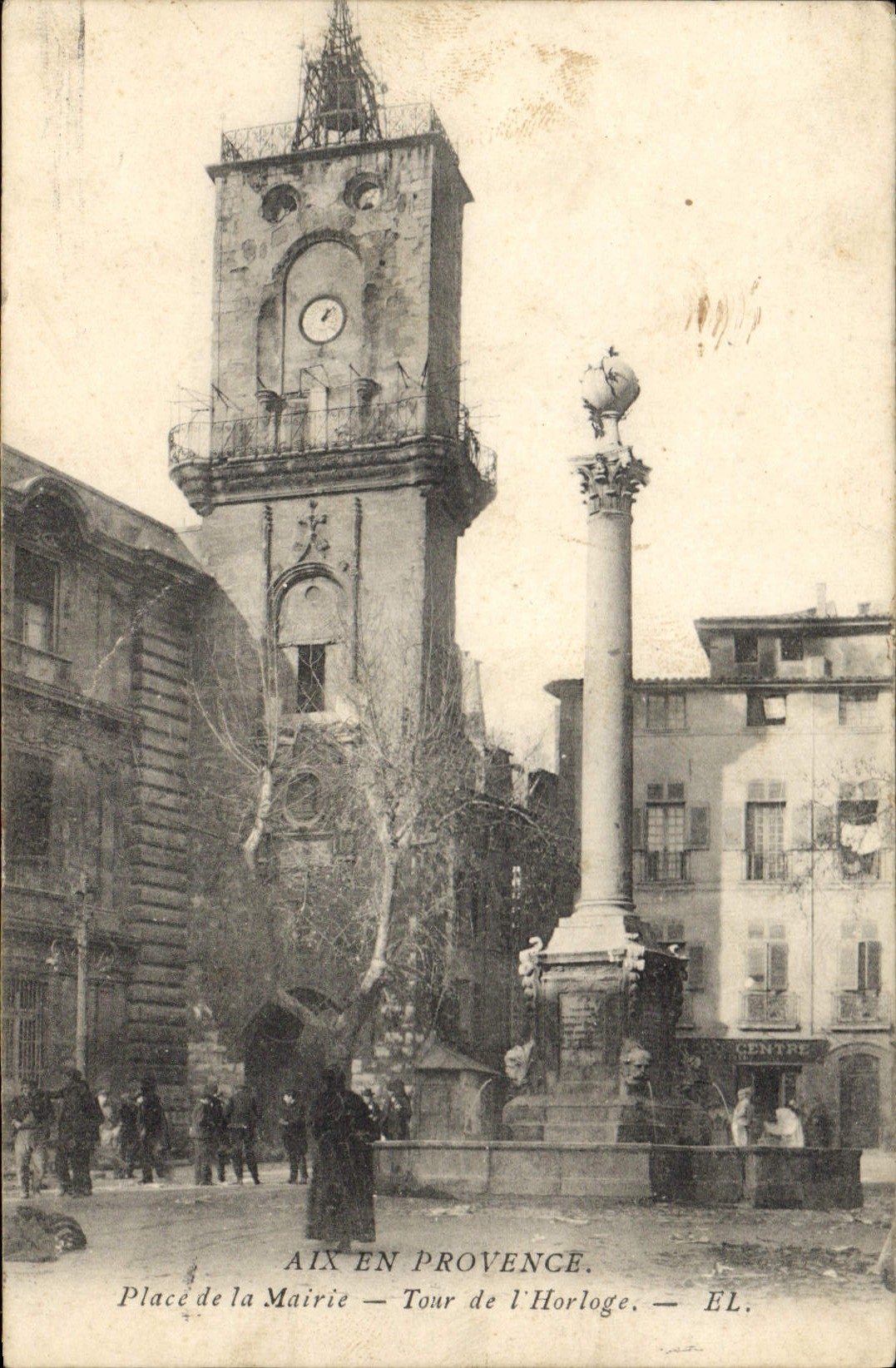 CPA Aix en Provence Place de la Mairie Tour de l'Horloge 