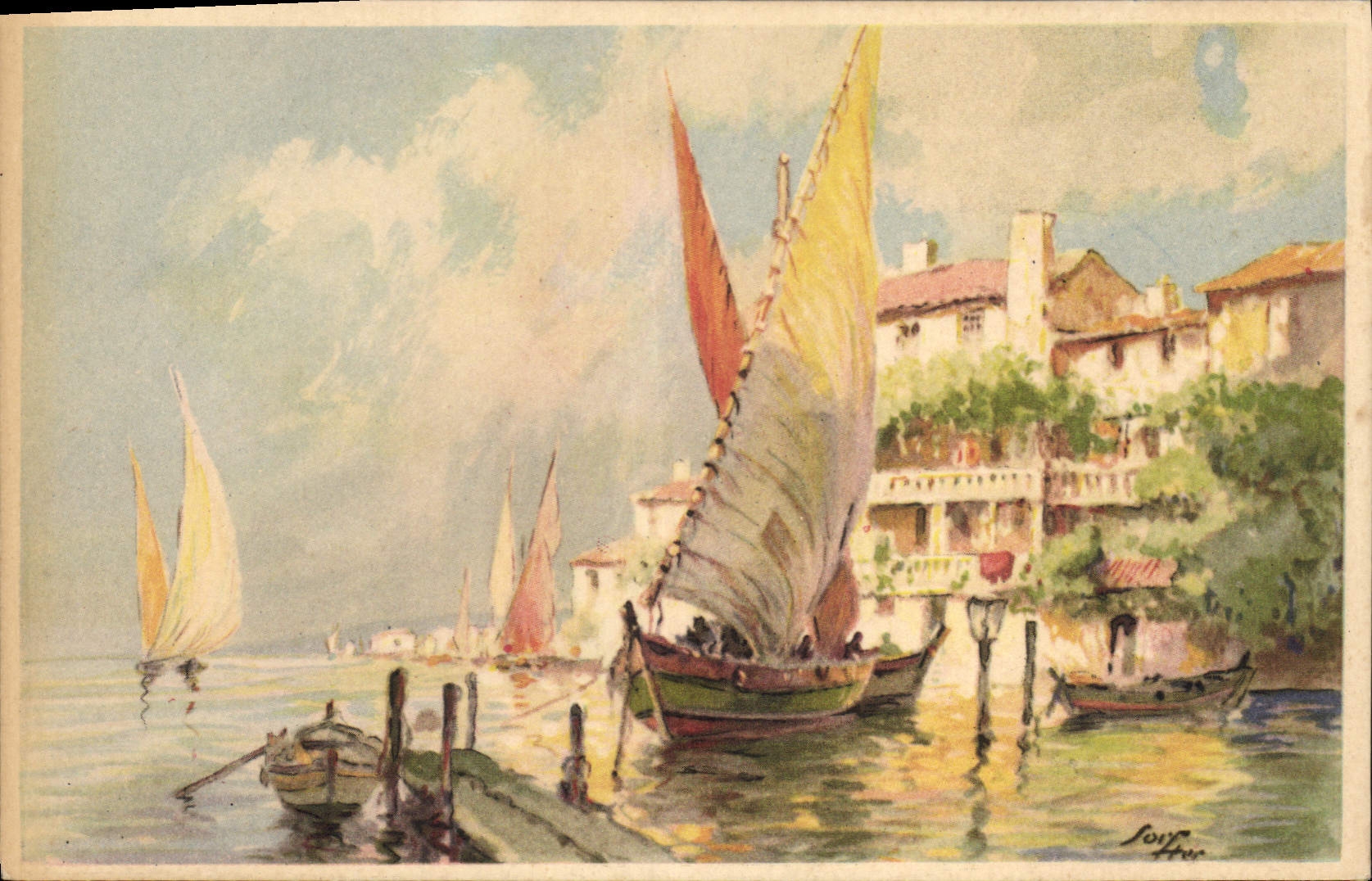 CPA Fantaisie Bateau de peche