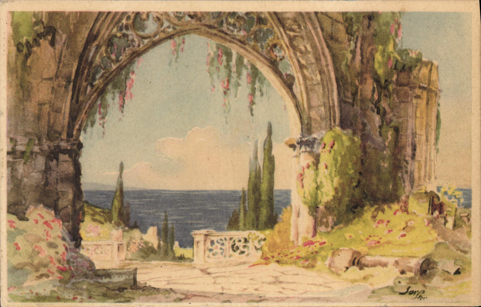 CPA Fantaisie Ruines