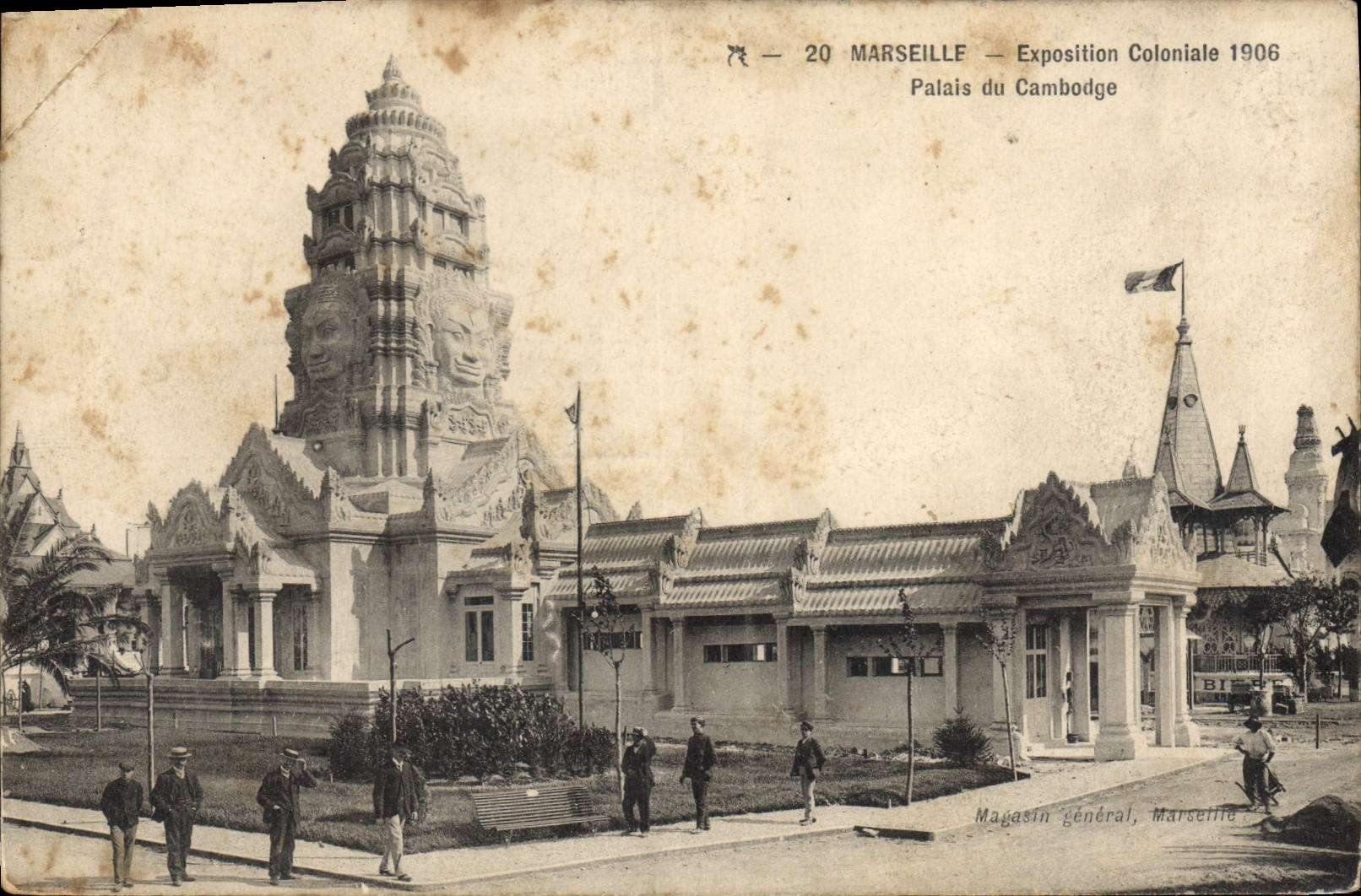 CPA Marseille Exposition Coloniale 1906 palais du Cambodge