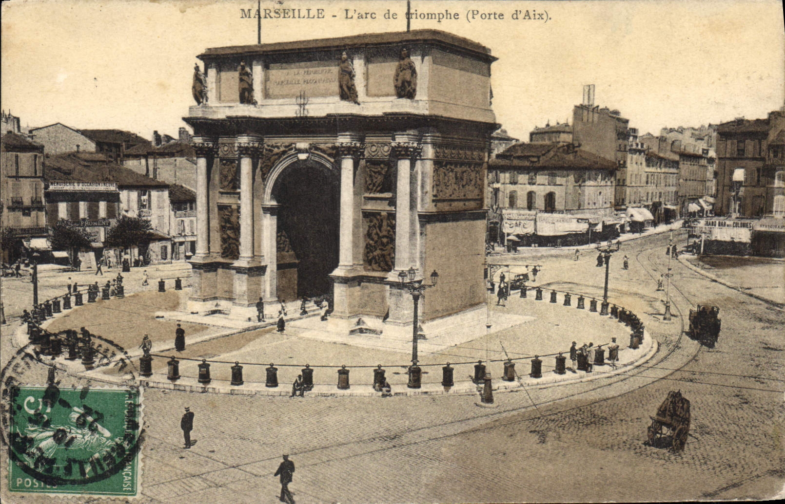 CPA Marseille l'arc de Triomphe Porte d'Aix 