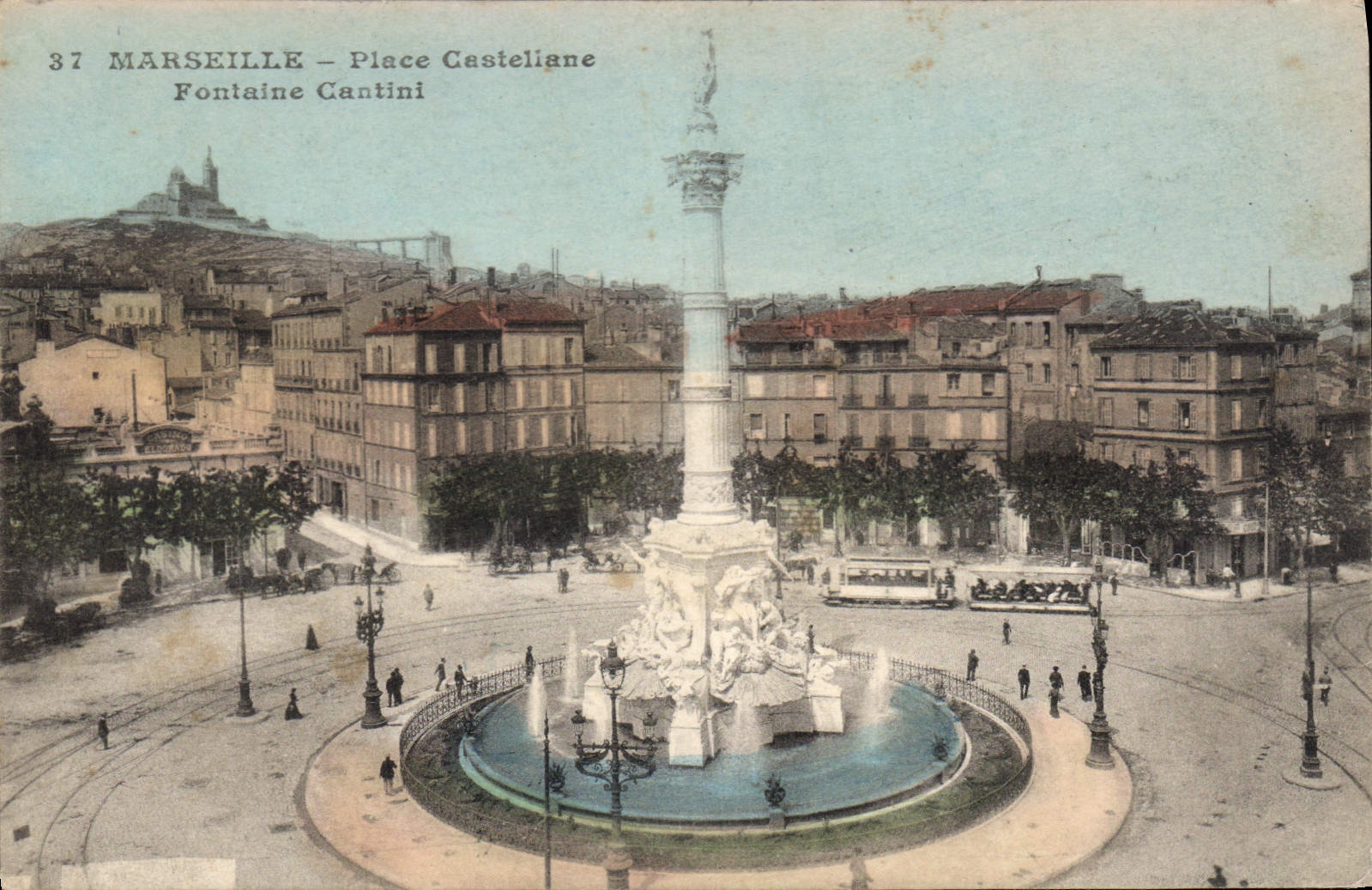 CPA Marseille place Cestellane fontaine Cantini 