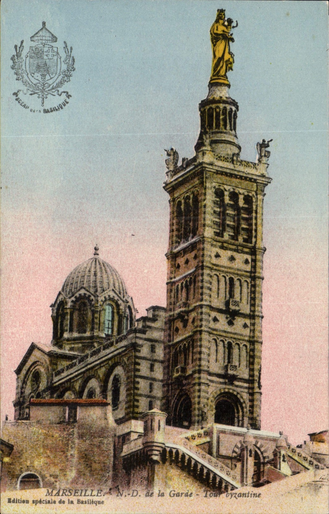 CPA Marseille N D de la Garde Tour Byzantine 