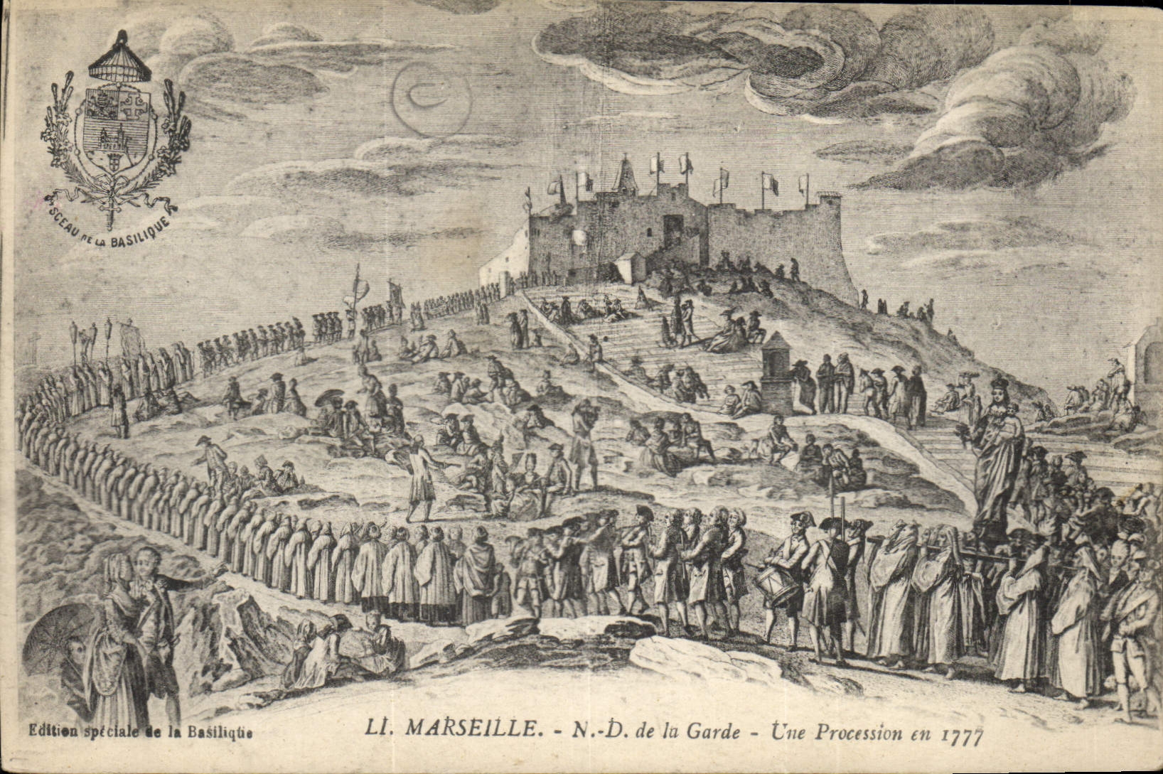 CPA Marseille N D de la Garde une Procession en 1777 
