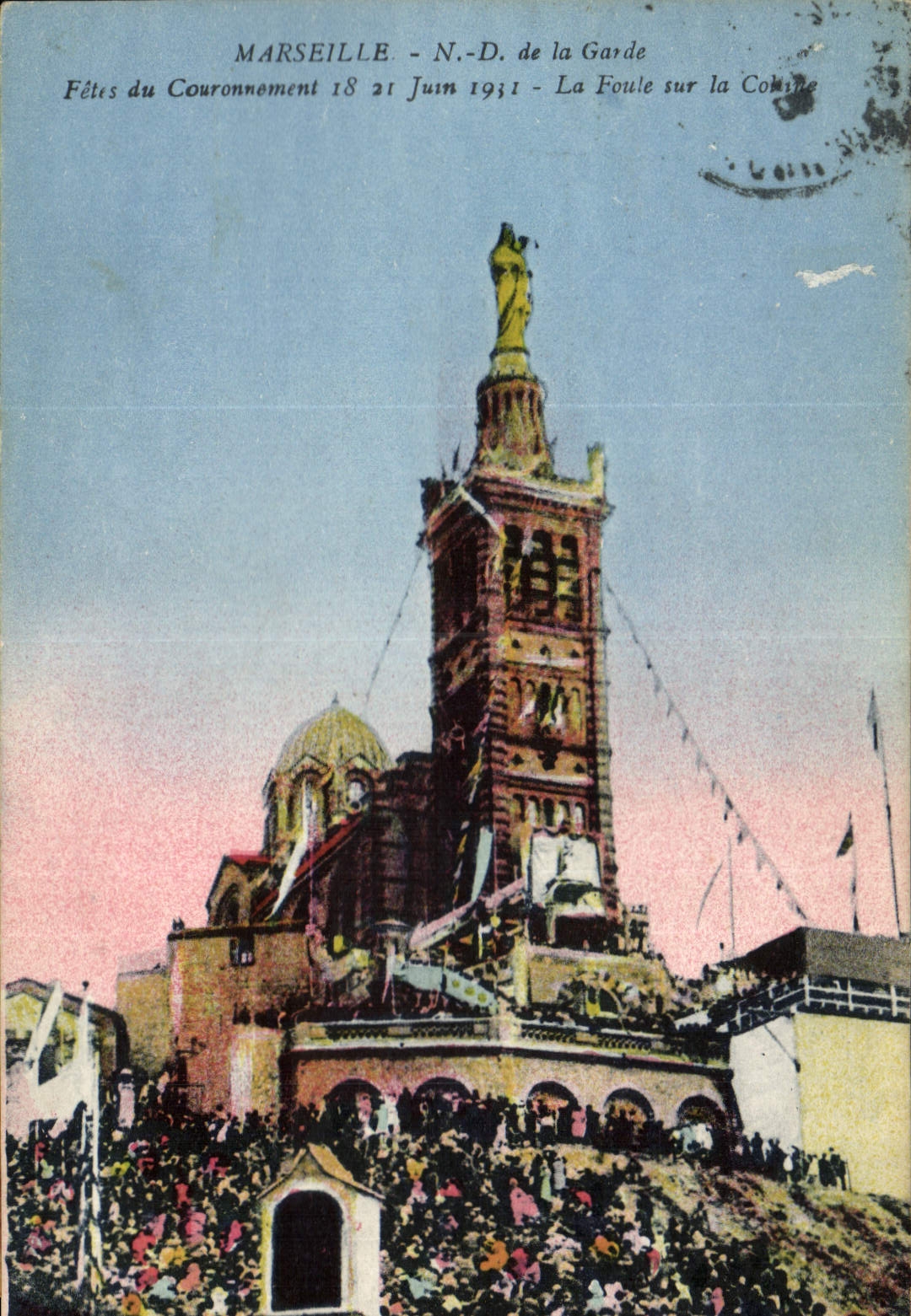 CPA Marseille N D de la Garde fetes du Couronnement 18 21 Juin 1911 Feu d'Artifice 