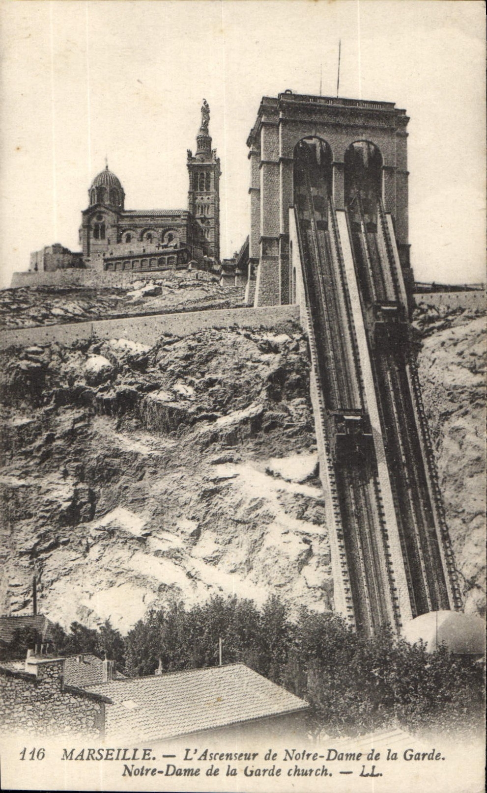 CPA Marseille Ascenseurs de N D de la Garde 