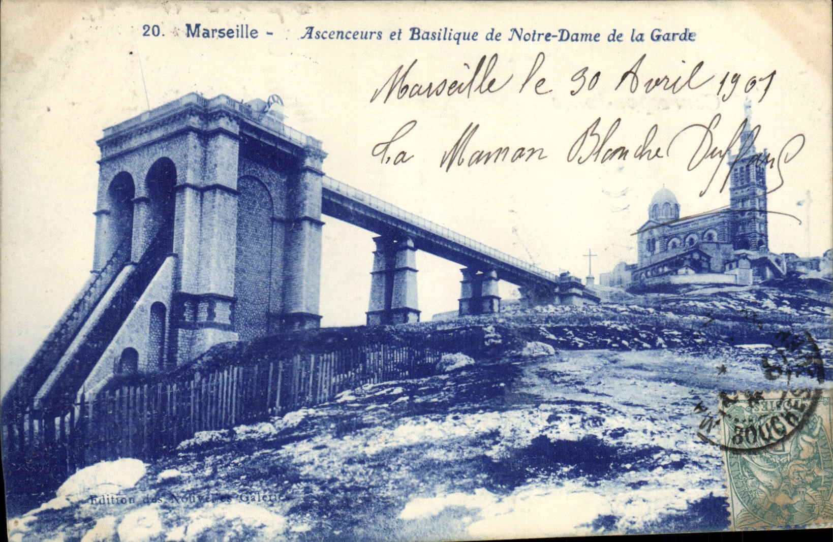 CPA Marseille Ascenceurs et Basilique de Notre Dame de la Garde 