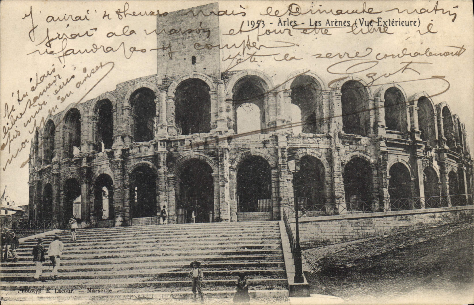 CPA Arles les Arenes vue exterieure 