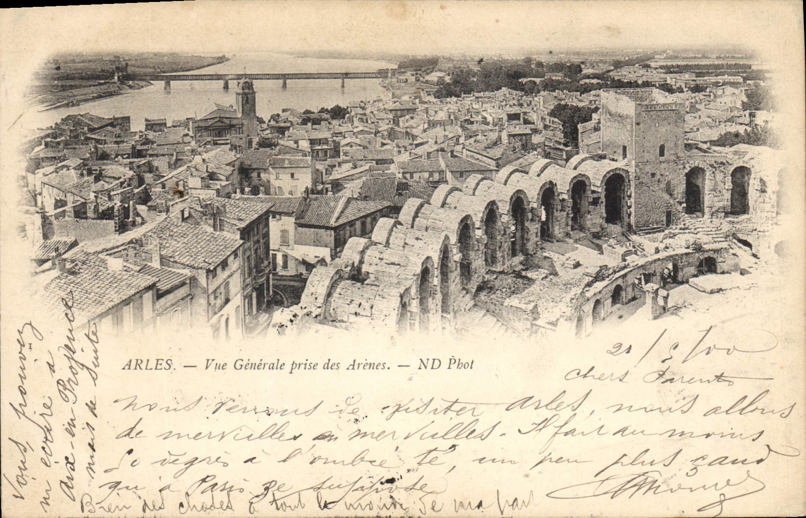 CPA Arles vue generale prise des Arenes 