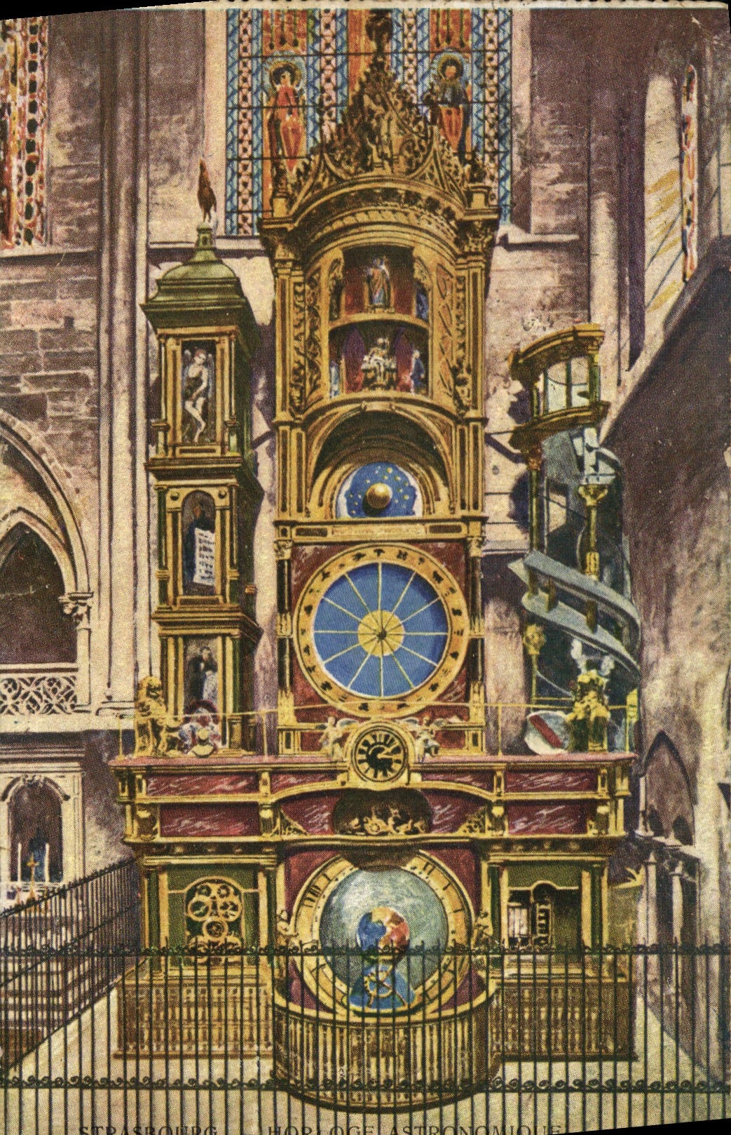 CPA  Strasbourg Horloge astronomique