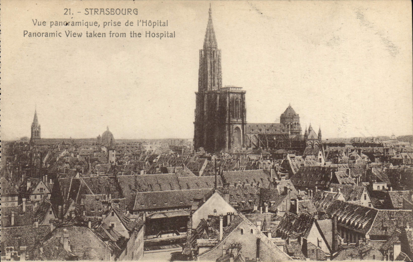 CPA STRASBOURG Vue panoramique prise de I'Hopital
