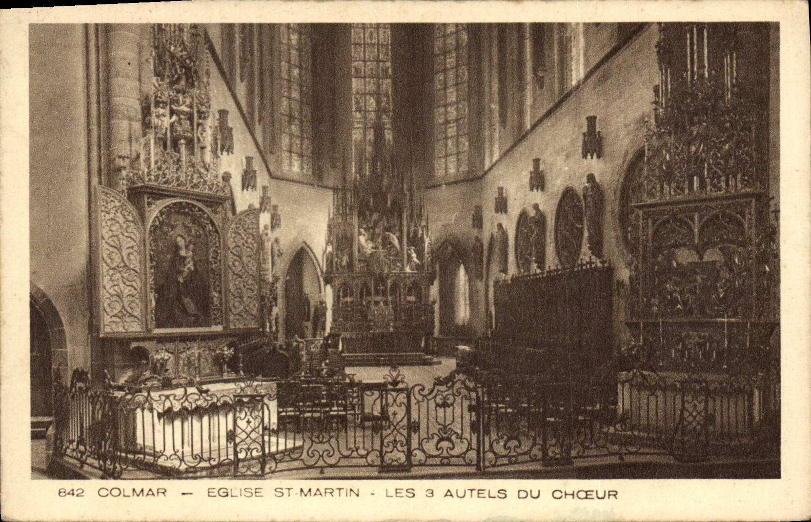 CPA COLMAR EGLISH ST-MARTIN LES AUTELS DU CHOEUR
