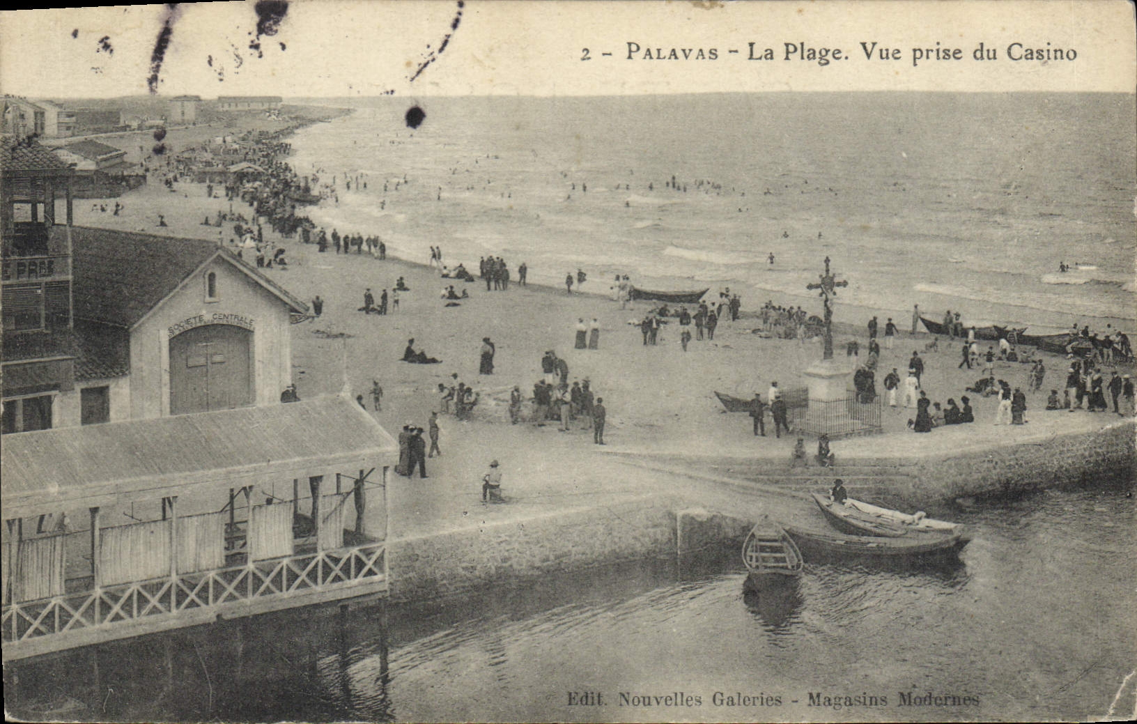CPA PALAVAS La Plage Vue prise du casino