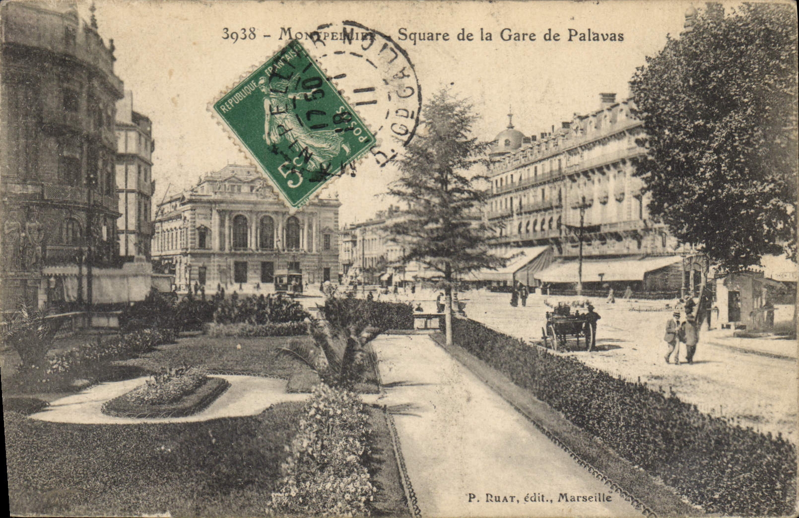 CPA MONTPELLIER Square de la Gare de palavas
