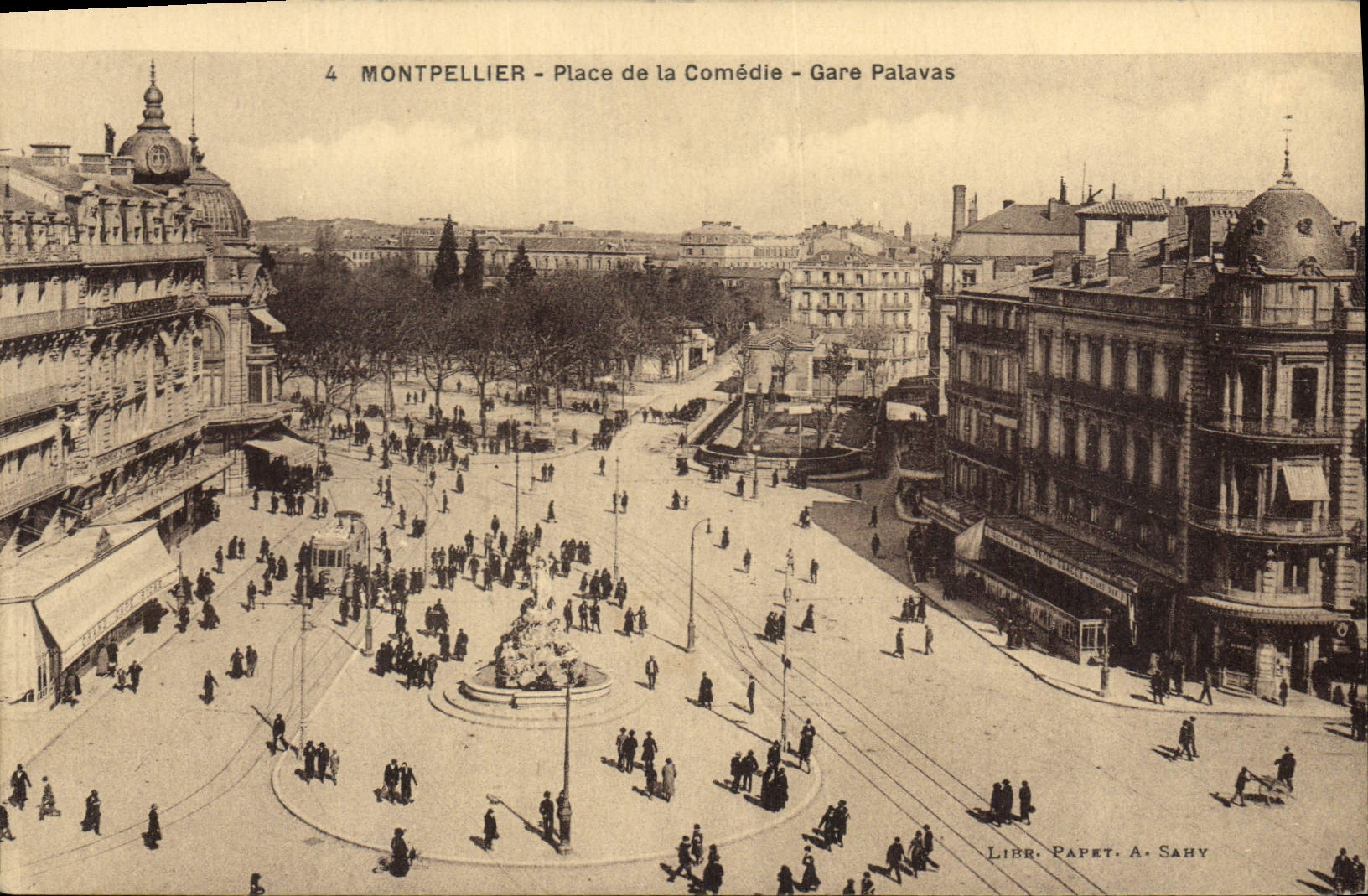 CPA MONTPELLIER PLACE DE LA COMEDIE Gare palavas