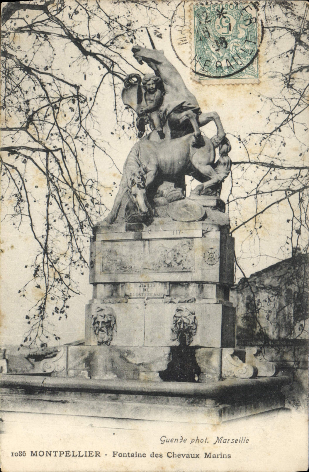 CPA MONTPELLIER Fontaine des Chevaux marins