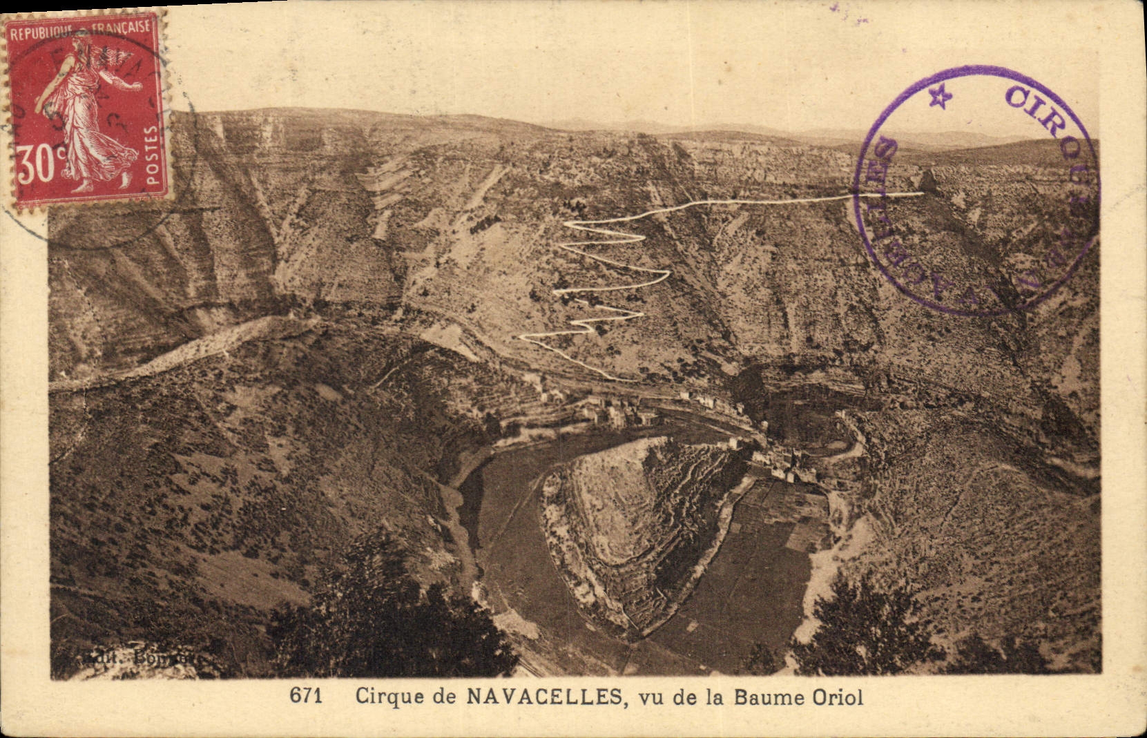 CPA cirque de NAVACELES vu de la Baume Oriol