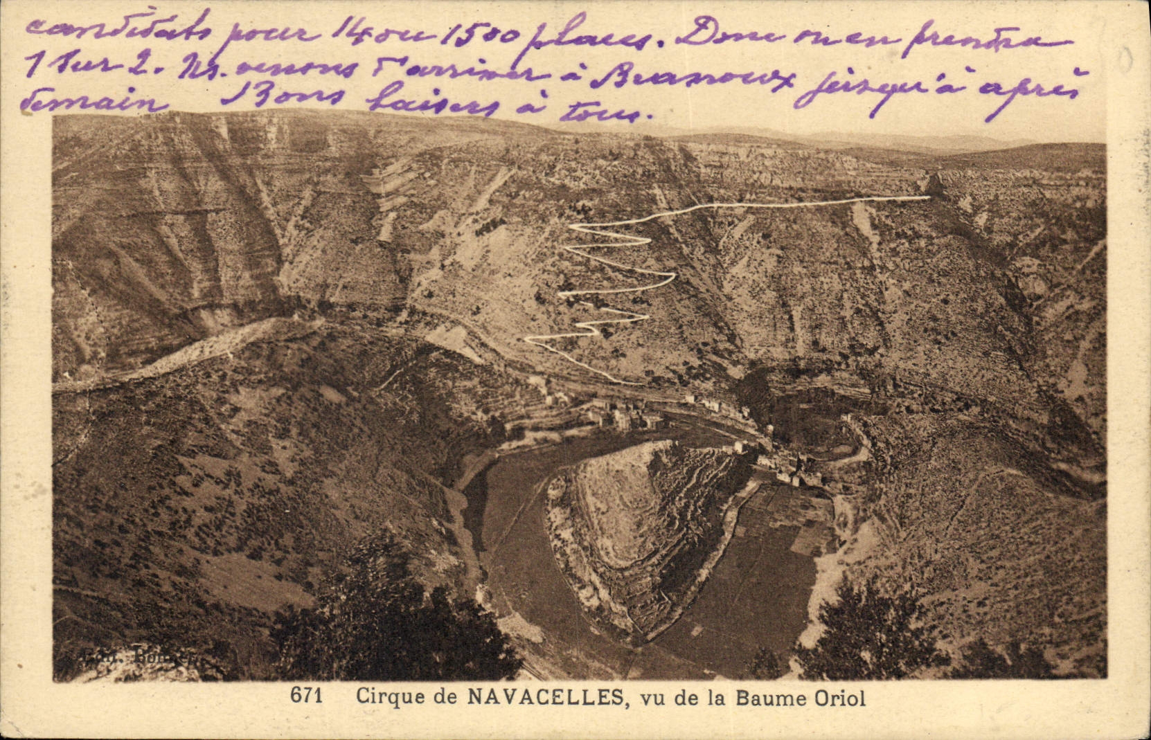 CPA Cirque de NAVACELLES vu de la Baume Oriol