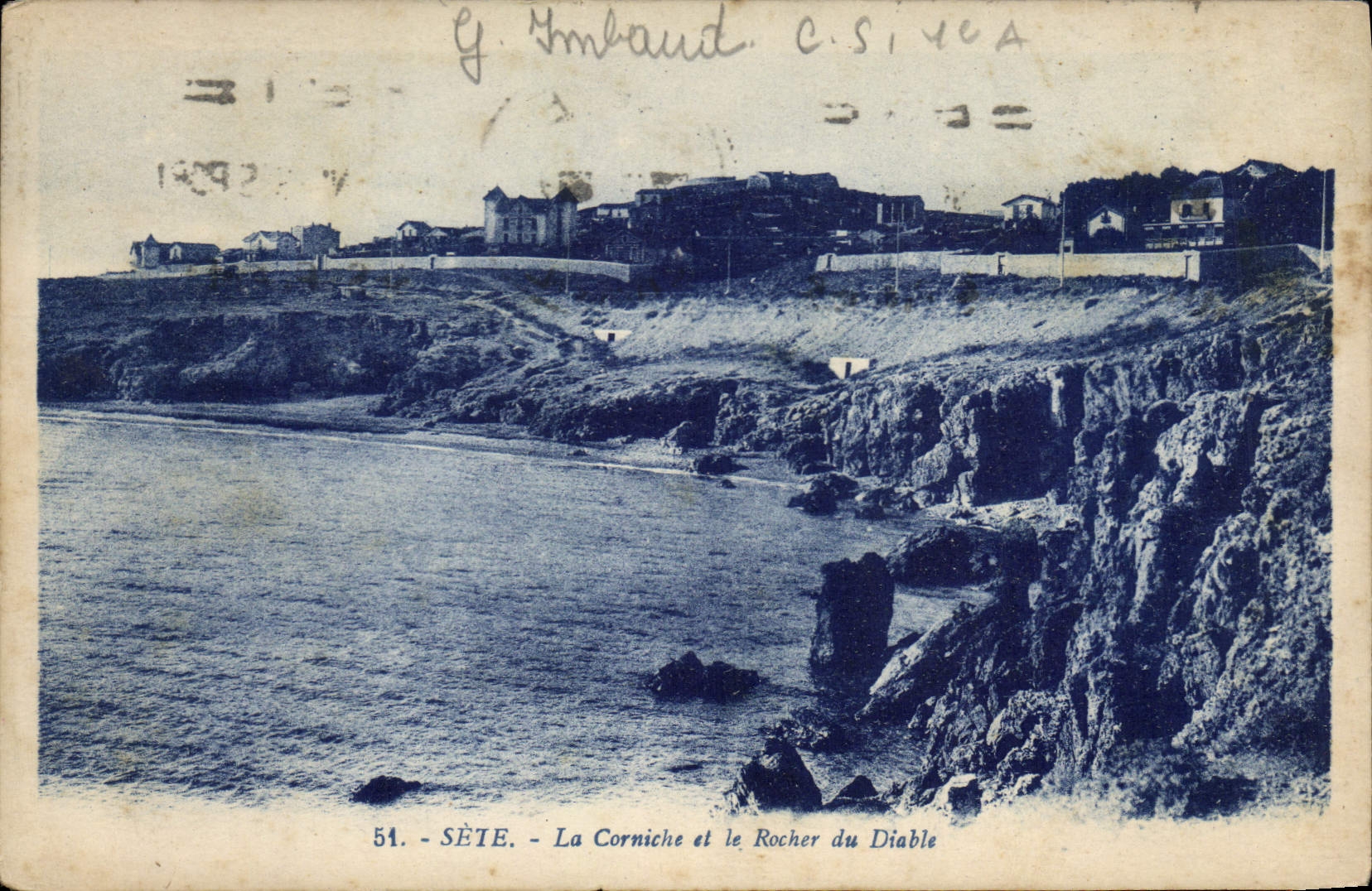 CPA SETE La Corniche et le Rocher du Diable