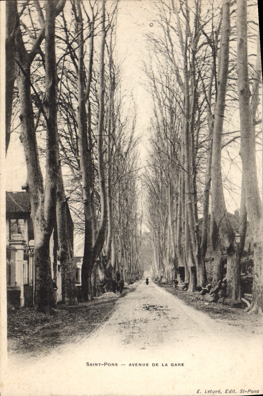 CPA SAINT PONS AVENUE DE LA GARE