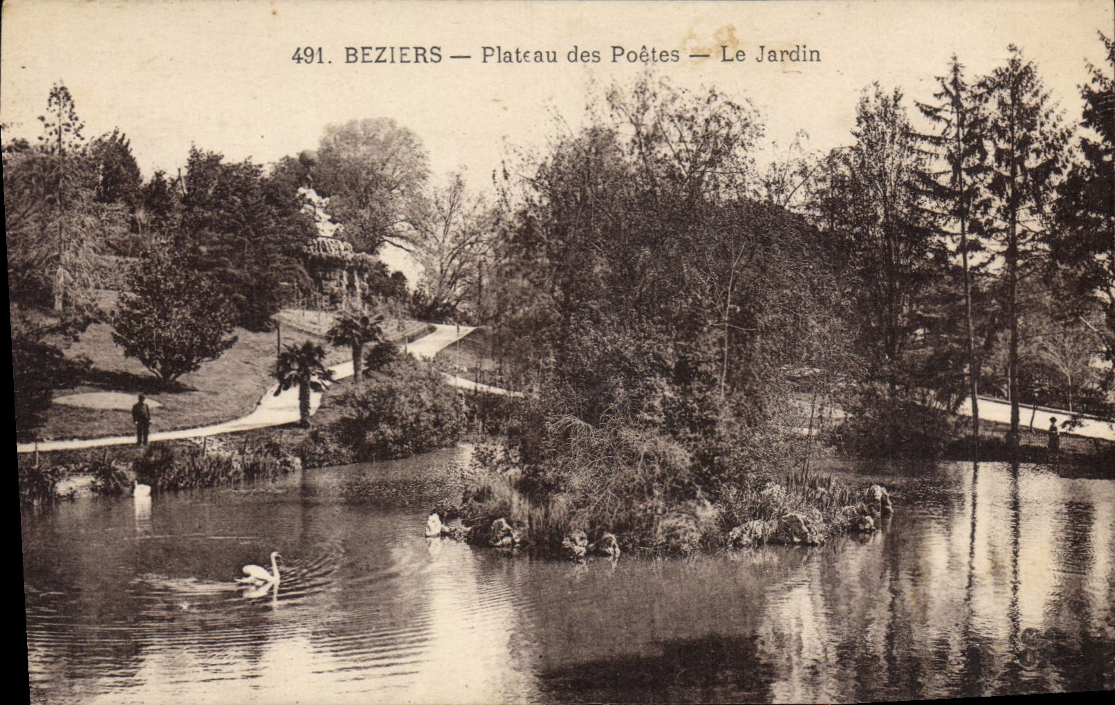 CPA BEZIERS Plateau des poetes Le Jardin