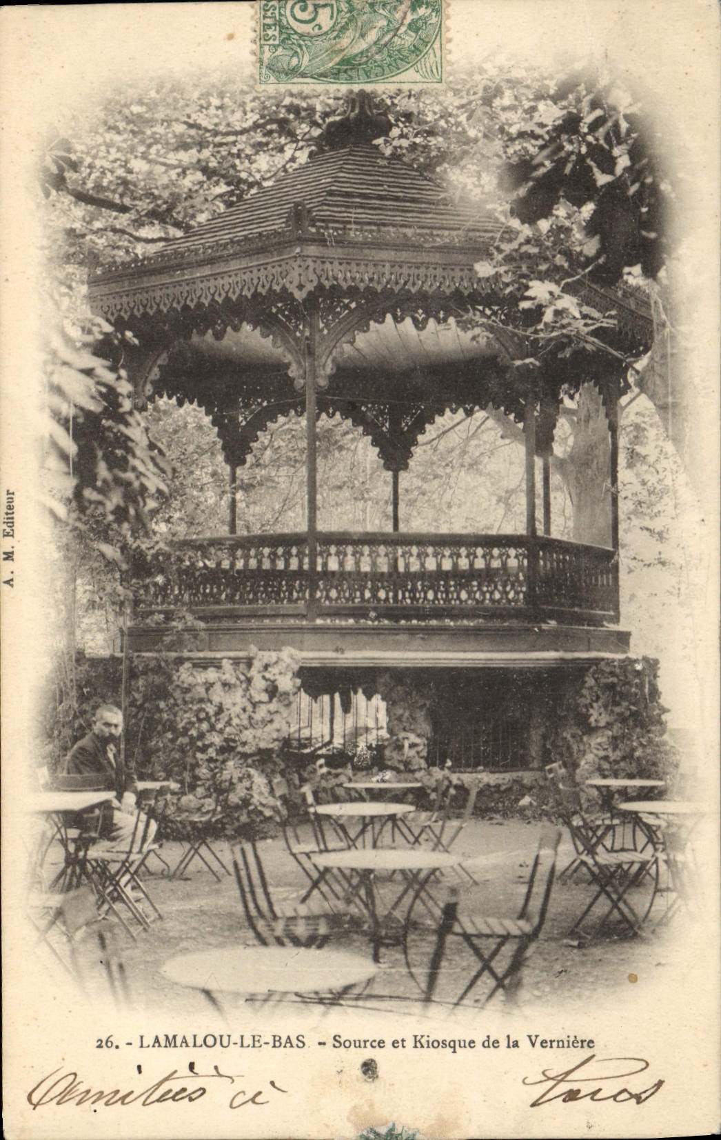 CPA LAMALOU LE BAS Source et Kiosque de la Verniere