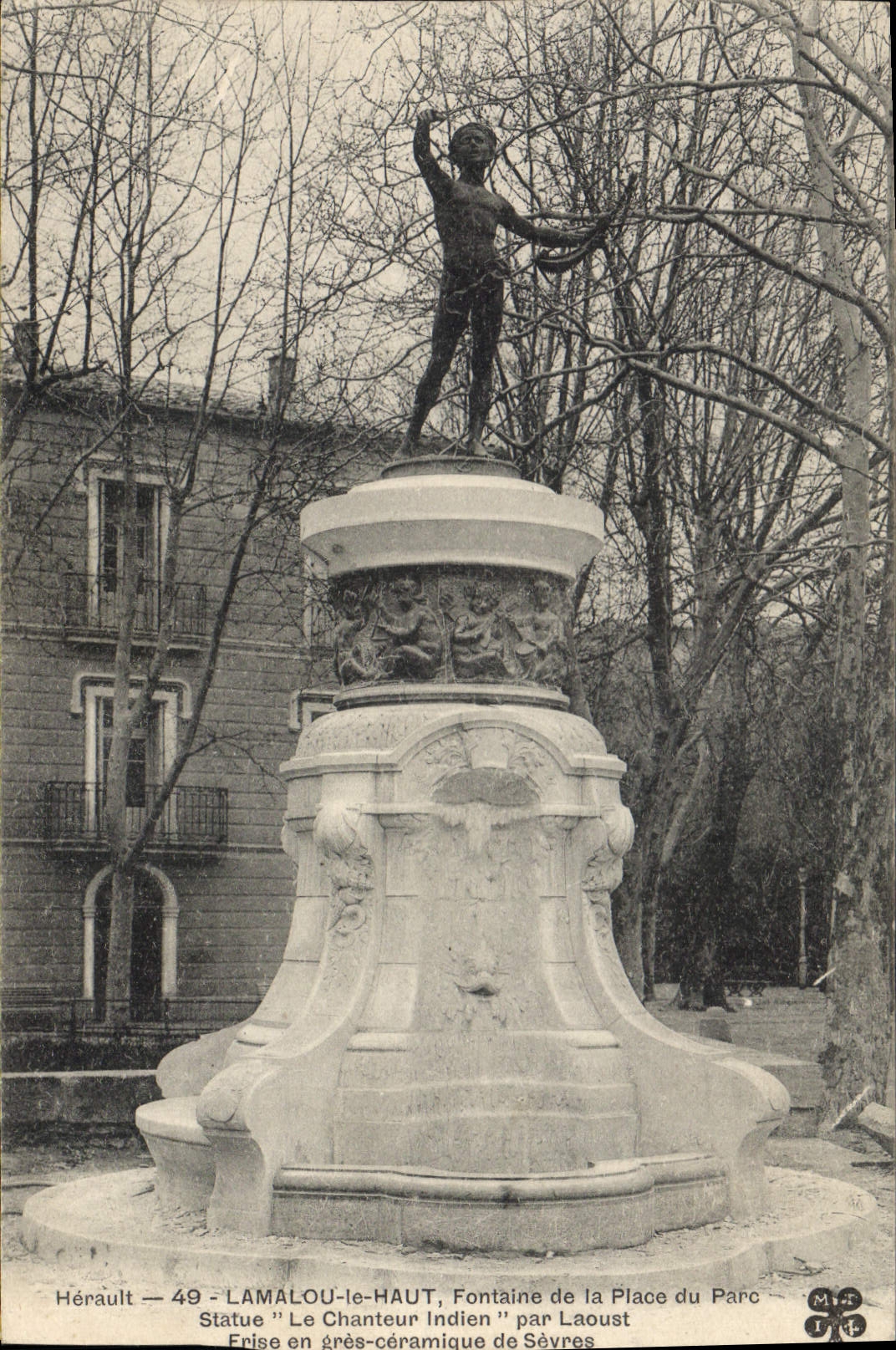 CPA LAMALOU le HAUT Fontaine de la place du parc