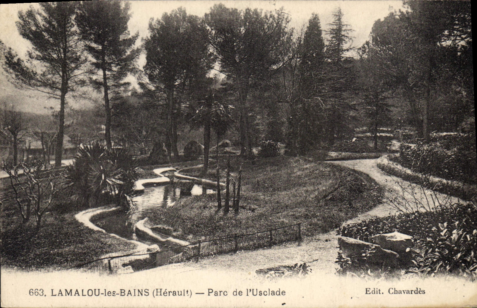 CPA LAMALOU les BAINS Parc de I'Uselade