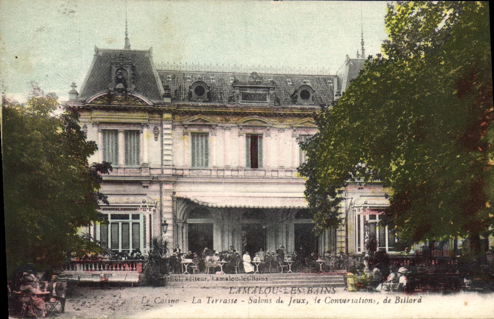 CPA LAMALOU LES BAINS La Therrasse salons de Jeux le Conversation de Billard